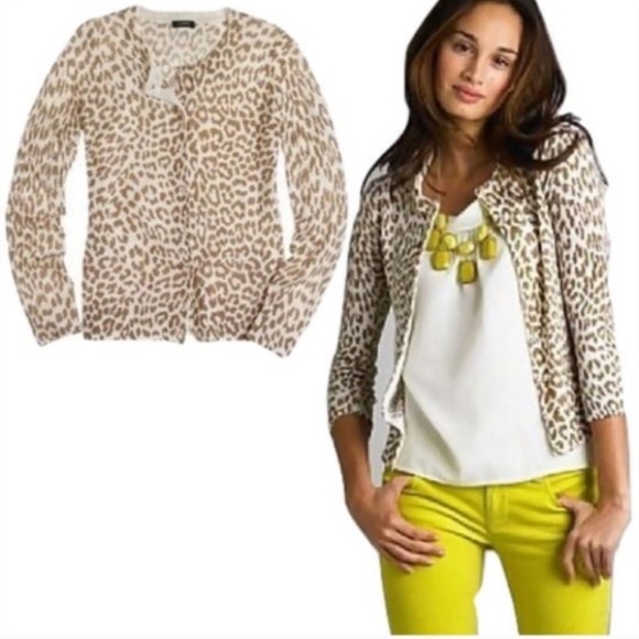 J. Crew Sweaters - J. Crew Leopard Print Cardigan Sweater Size XS